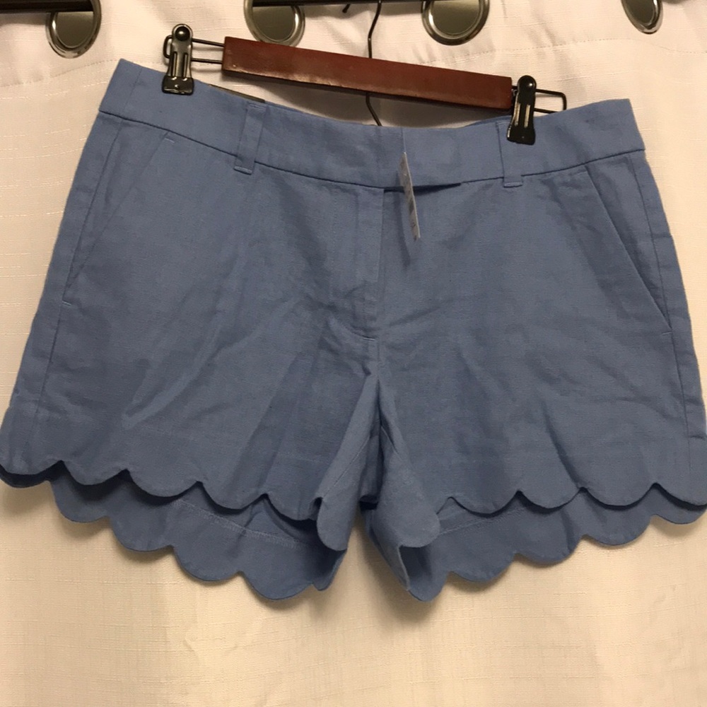 New J. Crew linen blend light blue shorts!